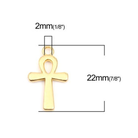 Lot de 10 ou 20 Pendentifs Croix Égyptienne Ankh 22mm