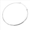 Collier TORQUE JONC RIGIDE 4mm avec chaine d'extension métal coloris Argent Platine