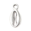 Pendentifs Coquillage Grain de café Cauri 13mm métal couleur Argent Antique