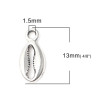 Pendentifs Coquillage Grain de café Cauri 13mm métal couleur Argent Antique