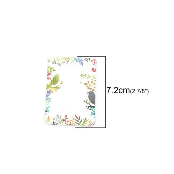 Cartes de présentation Rectangle Oiseaux, pour boucles d'oreilles