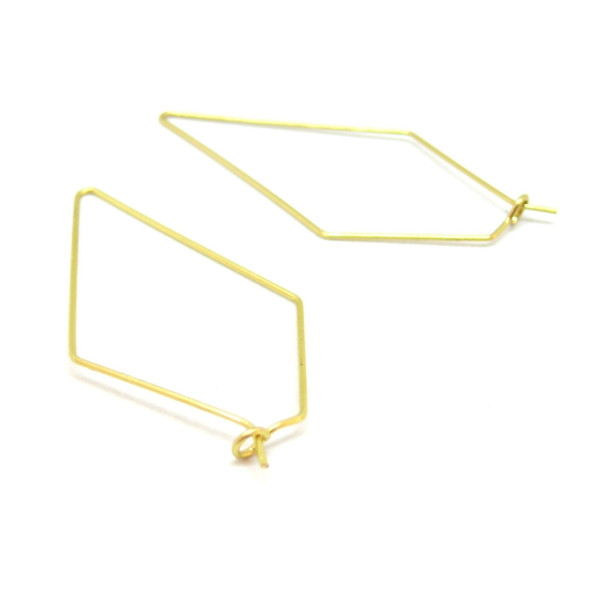 Boucles d'oreilles qualité Laiton Creoles Losange doré