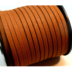 cordon en suédine 3mm aspect daim Marron Fauve