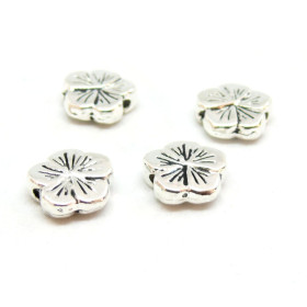 PS11694463 PAX 20 perles intercalaires Fleur 10mm metal couleur Argent Antique