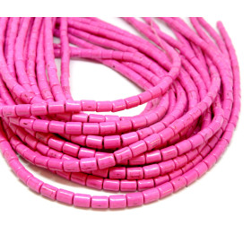 Tubes turquoise reconstituées 4 par 6mm Rose Coloris 01