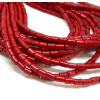 HG12046 Lot 1 fil d'environ 64  tubes turquoise reconstituées 4 par 6mm Rouge Coloris 07