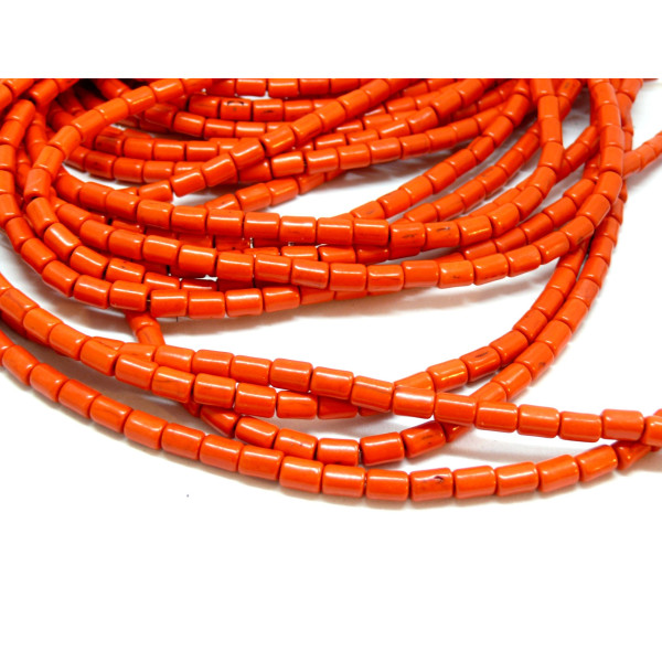 Tubes turquoise reconstituées 4 par 6mm Orange Coloris 06