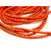 HG12046 Lot 1 fil d'environ 64  tubes turquoise reconstituées 4 par 6mm Orange Coloris 06