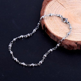S1199589 PAX 1 Bracelet 20,8 cm  avec bille 3, 3mm en Acier Inoxydable 304 coloris Argent Platine