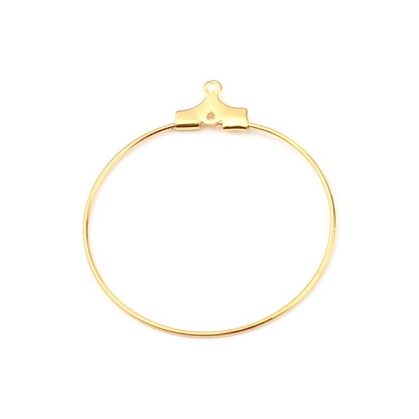 Boucles d'oreilles Créoles Cintres 36mm, Laiton finition Doré à l'or fin 18K