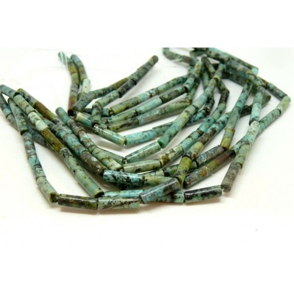 HF24729 Lot de 10 perles Turquoise Africaine Tube 14mm