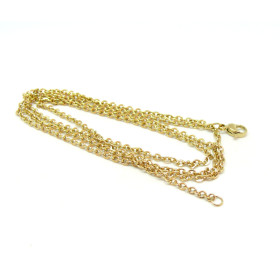 Sautoir 75cm maille fine 2.5mm en Acier Inoxydable 304 coloris Doré
