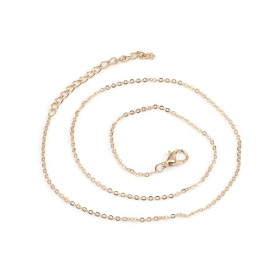 Colliers Chaîne 42cm Maille 2,2x1,6mm Métal Doré