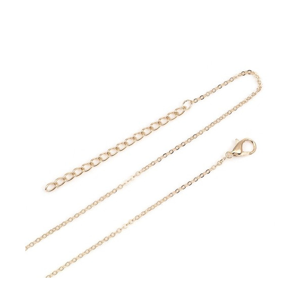 Colliers Chaîne 42cm Maille 2,2x1,6mm Métal Doré