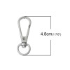 Grands mousquetons Porte Clés, Porte Clefs 48 mm Métal finition Argent Platine Rhodié