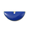 sequins médaillons résine style émaillés Biface Demi Cercle Bleu Roi 18 par 8mm sur une base en métal dore