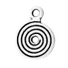 Pendentifs, breloques Spirales, métal finition Argent Antique