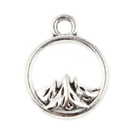 PS11699645 PAX 25 pendentifs, breloques  médaillon Montagne, Ski métal coloris Argent Antique pour création de bijoux