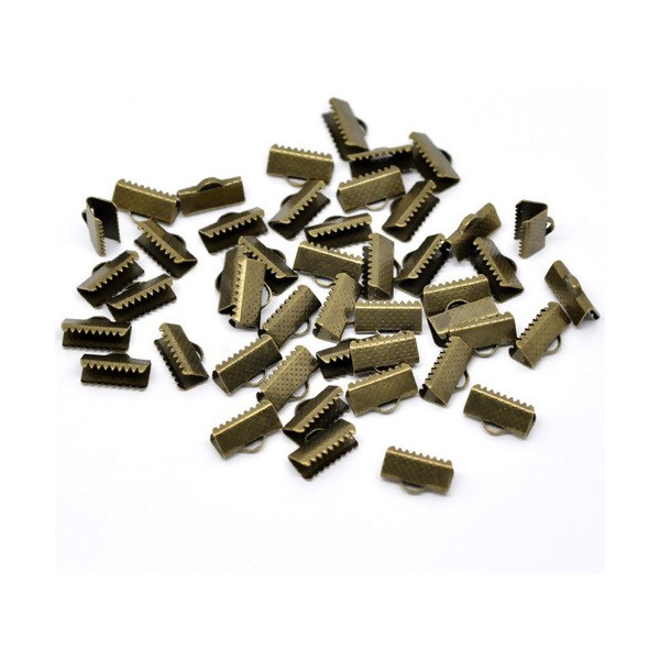 PS1114626 PAX 50 Griffes, Pince, ATTACHE RUBAN,  embouts, serre fils 13mm metal couleur BRONZE 