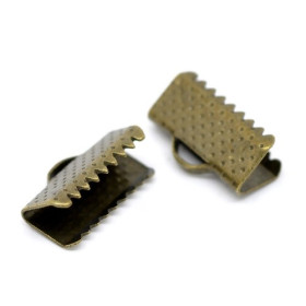 PS1114626 PAX 50 Griffes, Pince, ATTACHE RUBAN,  embouts, serre fils 13mm metal couleur BRONZE 