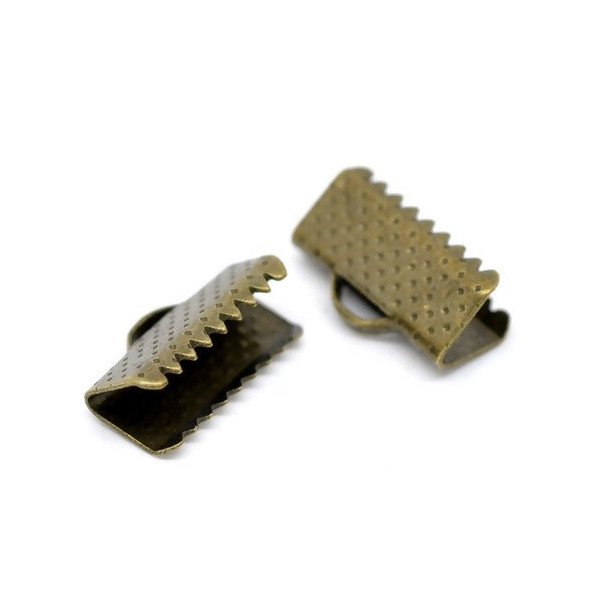 PS1114626 PAX 50 Griffes, Pince, ATTACHE RUBAN,  embouts, serre fils 13mm metal couleur BRONZE 