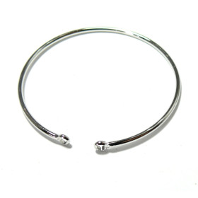 Support bracelet Jonc avec anneau 65mm Laiton couleur Argent Platine