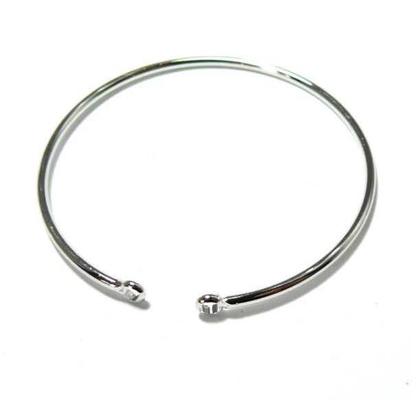 Support bracelet Jonc avec anneau 65mm Laiton couleur Argent Platine