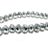 Perles facettées rondelles 8x10mm – Verre Argenté