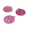 Estampes pendentif connecteur filigrane Cercle Zebre 13mm coloris Violet Orchidée