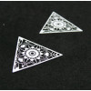 Estampes Pendentif Connecteur Filigrane Triangle 28mm Blanc