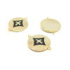 AE008 PAX 1 connecteur émaillé medaillon Losange 14 par 18mm cuivre doré emaillé Noir