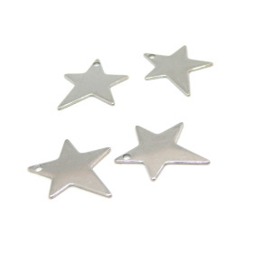 BU160418104135 PAX 4 Pendentifs Etoile Asymétrique 20mm en Acier Inoxydable coloris Argent pour bijoux raffinés