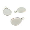 Supports de Pendentif Acier Inoxydable Plateau forme GOUTTE 13 par 18mm coloris Argent