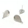 Supports de Boucles d’Oreilles Puce Goutte 10 x 14 mm avec Anneau – Acier Inoxydable 304