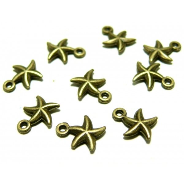 Apprêt 50 pendentifs ref P18983  étoiles Bronze 