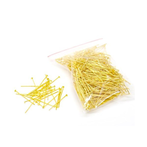 Tiges à Tête Plate 30 mm x 0.7 mm – Finition Dorée