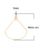Pendentifs Anneaux Connecteur forme  Eventail 40mm Acier Inoxydable 304 couleur Doré