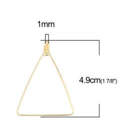 PS110254655 PAX 4 pendentifs Anneaux Connecteur forme Triangle 49mm Acier Inoxydable 304 couleur Doré