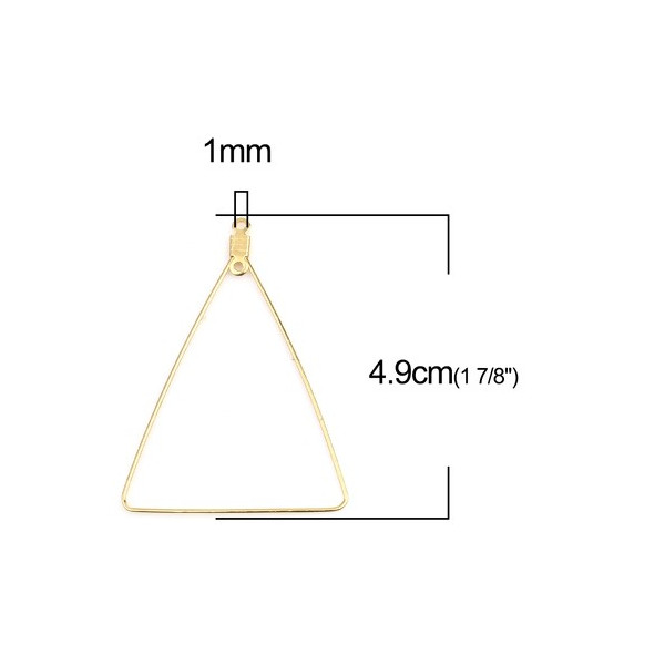 PS110254655 PAX 4 pendentifs Anneaux Connecteur forme Triangle 49mm Acier Inoxydable 304 couleur Doré