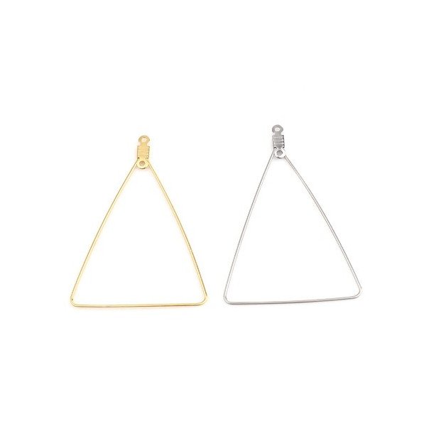 PS110254655 PAX 4 pendentifs Anneaux Connecteur forme Triangle 49mm Acier Inoxydable 304 couleur Doré