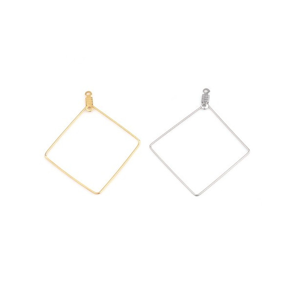 Pendentifs Anneaux Connecteur forme Hexagone 40mm Acier Inoxydable 304 couleur Doré