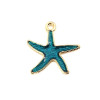 Pendentifs Émaillés Étoile de Mer Bleu 25mm – Métal Doré