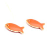 PS11668007 PAX 5 pendentifs Poisson Orange style emaillé 14 mm metal couleur Doré
