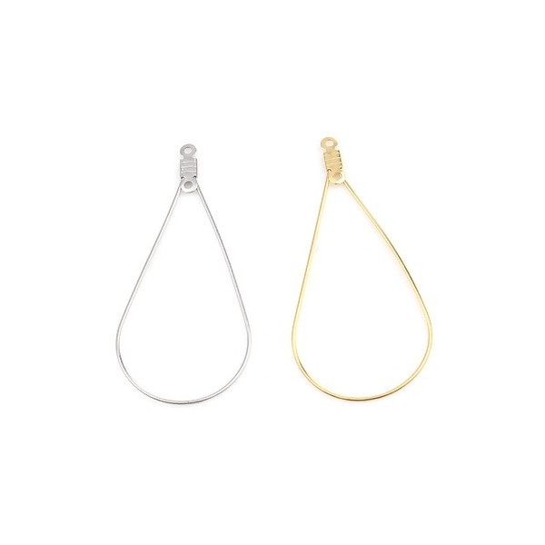 Pendentifs Anneaux Connecteur Goutte 50mm – Acier Inoxydable 304 Doré