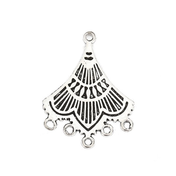 Multiconnecteurs Chandeliers ETHNIQUE Éventail 37mm métal coloris Argent Antique