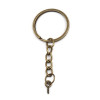 Porte Cles, Porte Clefs 27mm metal couleur Bronze Avec Chaine