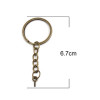 Porte Cles, Porte Clefs 27mm metal couleur Bronze Avec Chaine