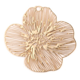 Estampes Filigrane Fleur 21mm Cuivre Doré