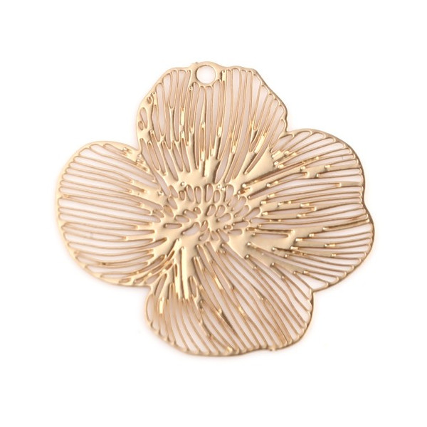Estampes Filigrane Fleur 21mm Cuivre Doré