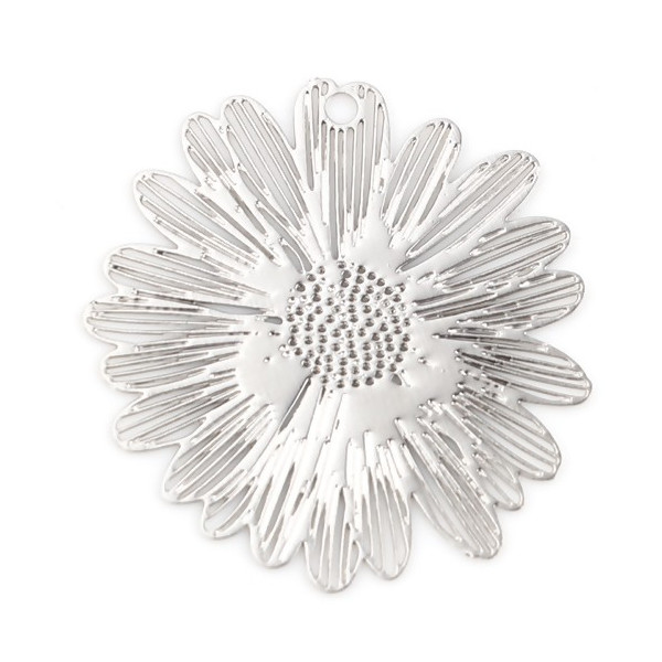 Estampes Filigrane Fleur 21mm Cuivre Argent Platine